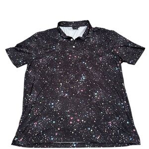 Men's Black Starry Night Polo Shirt